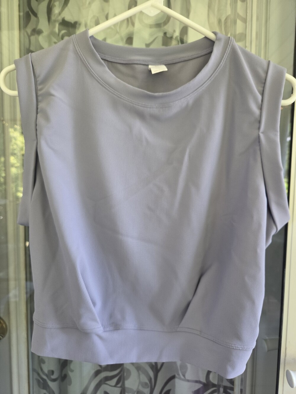 Halara Light Gray Sleeveless Ribbed Tank Or Yoga Top - Women. Sz M